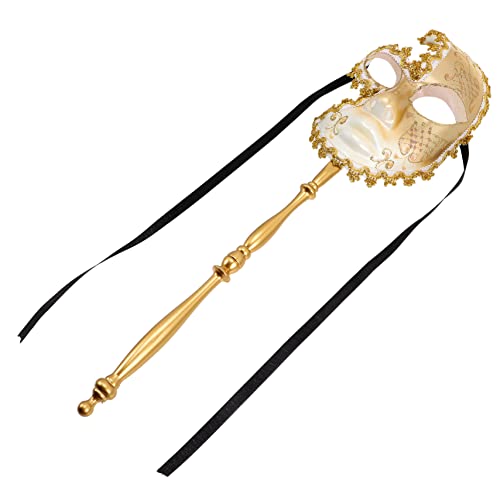 Healvian Venezianische Karnevalsmaske mit Stick Halbmaske für Cosplay und Partys Dekorativ Leichtem und Haltbarem für Damen und Herren für Maskerade und Festlichkeiten von Healvian