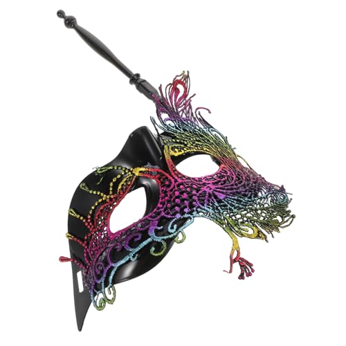 Healvian Venezianische Maskenballmaske mit Stab für Damen Handgefertigte Spitzenmaske für Karneval Cosplay Events Atmungsaktives Design für Besten Tragekomfort Healvian Venezianische Maskenballmaske mit Stab für Damen Handgefertigte Spitzenmaske für Karneval Cosplay Events Atmungsaktives Design für Besten Tragekomfort von Healvian
