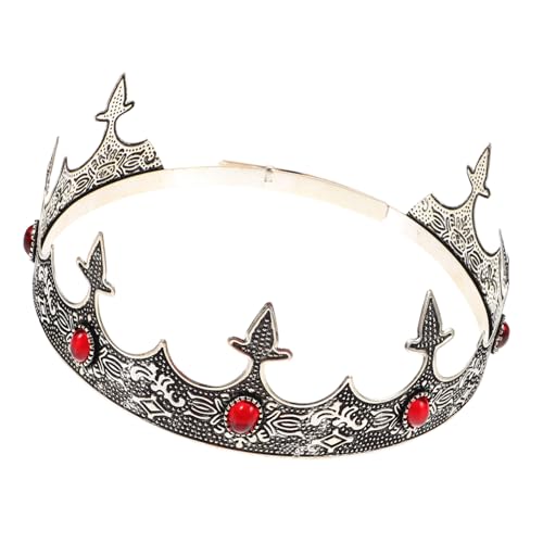 Healvian Vintage Königskrone für Herren Leicht und Robust Dekoratives Party Cosplay Accessoire Königliches Headpiece für Bühne Karneval Abschlussball und Kostümpartys von Healvian