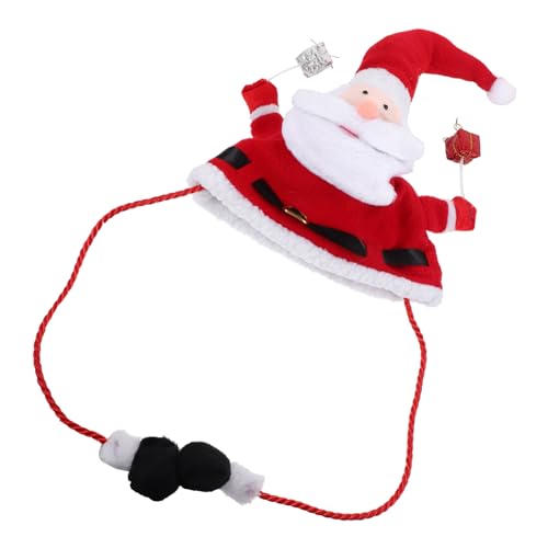 Healvian Weihnachts-Weihnachtsmann-Mütze Ohren Bewegliche Springmütze Pop-Up-Ohren Plüschmütze Mütze Stirnband Dress Up Cosplay Weihnachtsmütze Für Frauen Und Mädchen von Healvian