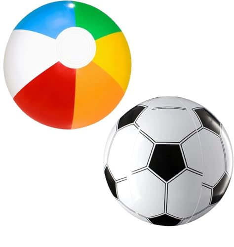 Heanvmyss Wasserball Aufblasbar,2 Stück 28cm Farbig Wasserbälle Set,Inflatable Strandball,Kinder und Erwachsene Pool Spielzeug für Party Strand Wasserspiele Schwimmbäder von Heanvmyss