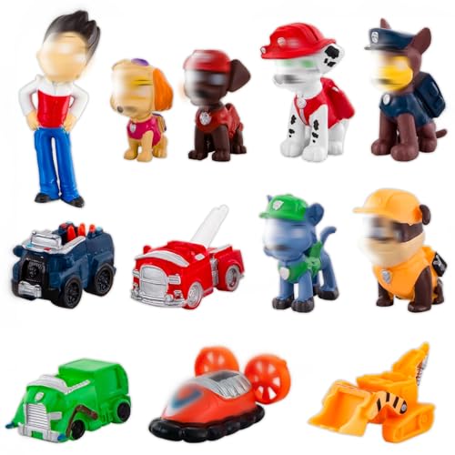 12 Stück Dog Tortendeko, Happy Birthday Tortendeko Geburtstagsdeko Kuchen deko Paw Toppers Geburtstag Theme Geburtstagsdeko Muffin Tortenaufleger Cake Toppers Cupcake Deko für Mädchen Jungen Kinder von Heartsking