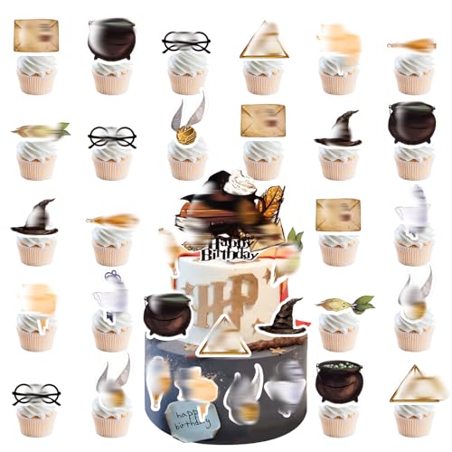 21 Stück Wizard Tortendeko, Kuchendeko Geburtstag Theme Geburtstagsdeko Happy Birthday Muffin Tortenaufleger Cake Topper Geburtstag Deko für Mädchen Jungen Kinder 21 Stück Wizard Tortendeko, Kuchendeko Geburtstag Theme Geburtstagsdeko Happy Birthday Muffin Tortenaufleger Cake Topper Geburtstag Deko für Mädchen Jungen Kinder von Heartsking