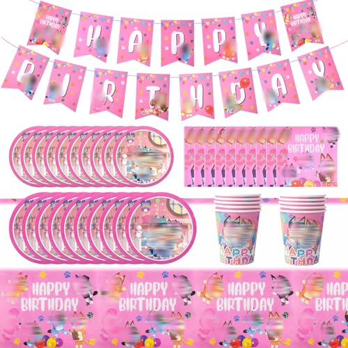 Heartsking Kindergeburtstag Deko, 42 Stück Geburtstagsdeko Partygeschirr Kindergeburtstag Set Inklusive Banner,Tischdecke Rose, Papierservietten,Tablett und Pappbecher für 10-20 Personen Heartsking Kindergeburtstag Deko, 42 Stück Geburtstagsdeko Partygeschirr Kindergeburtstag Set Inklusive Banner,Tischdecke Rose, Papierservietten,Tablett und Pappbecher für 10-20 Personen von Heartsking