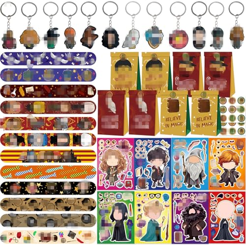70 Pcs Mitgebsel Kindergeburtstag, Wizard Geburtstag Deko Geburtstagsdeko 16 DIY Aufkleber 12 Schlüsselschnalle 12 Schnapparmband Kinder 12 Geburtstagstüten 18 Geburtstagstüten Aufkleber 70 Pcs Mitgebsel Kindergeburtstag, Wizard Geburtstag Deko Geburtstagsdeko 16 DIY Aufkleber 12 Schlüsselschnalle 12 Schnapparmband Kinder 12 Geburtstagstüten 18 Geburtstagstüten Aufkleber von Heartsking