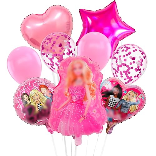 Heartsking Prinzessin Luftballons Geburtstag Deko, 9pcs Bar-bi Geburtstag Deko Set, Bar-bi Geburtstagsdeko Luftballon Folienballons, Prinzessin Party Supplies für Mädchen Party Deko Ballons Heartsking Prinzessin Luftballons Geburtstag Deko, 9pcs Bar-bi Geburtstag Deko Set, Bar-bi Geburtstagsdeko Luftballon Folienballons, Prinzessin Party Supplies für Mädchen Party Deko Ballons von Heartsking