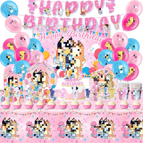 Partygeschirr Geburtstagsdeko,84 Stück Rosa Dog Birthday Decorations,Rosa Geburtstag Party Deko Geschirr Kit Pappteller,Banner,Servietten,Pappbecher,Tischdecken,Luftballons,Toppers,Hintergrundtuch Partygeschirr Geburtstagsdeko,84 Stück Rosa Dog Birthday Decorations,Rosa Geburtstag Party Deko Geschirr Kit Pappteller,Banner,Servietten,Pappbecher,Tischdecken,Luftballons,Toppers,Hintergrundtuch von Heartsking