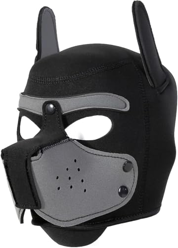Heavelove Kapuzenmaske für Erwachsene, abnehmbar, Cosplay, Vollgesicht, Welpen, Maske, Maulkorb für Menschen, Welpen, Spielhaube, Grau Heavelove Kapuzenmaske für Erwachsene, abnehmbar, Cosplay, Vollgesicht, Welpen, Maske, Maulkorb für Menschen, Welpen, Spielhaube, Grau von Heavelove