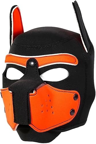 Heavelove Kapuzenmaske für Erwachsene, abnehmbar, Cosplay, Vollgesicht, Welpen, Maske, Maulkorb für Menschen, Welpen, Spielhaube, Orange Heavelove Kapuzenmaske für Erwachsene, abnehmbar, Cosplay, Vollgesicht, Welpen, Maske, Maulkorb für Menschen, Welpen, Spielhaube, Orange von Heavelove