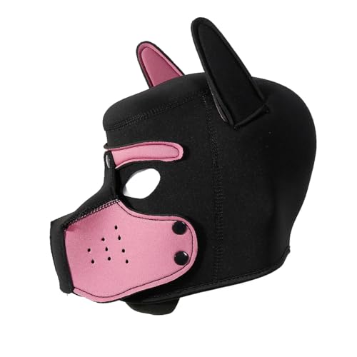 Heavelove Kapuzenmaske für Erwachsene, abnehmbar, Cosplay, Vollgesicht, Welpen, Maske, Maulkorb für Menschen, Welpen, Spielhaube, Rosa Heavelove Kapuzenmaske für Erwachsene, abnehmbar, Cosplay, Vollgesicht, Welpen, Maske, Maulkorb für Menschen, Welpen, Spielhaube, Rosa von Heavelove