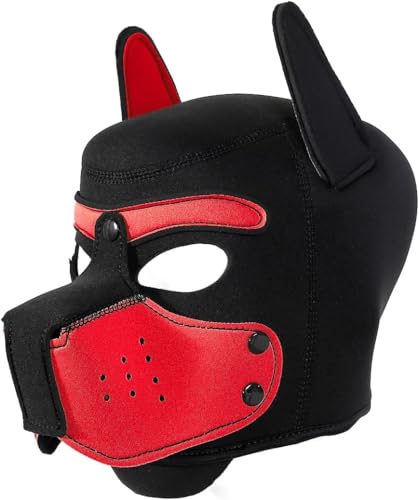 Heavelove Kapuzenmaske für Erwachsene, abnehmbar, Cosplay, Vollgesicht, Welpen, Maske, Maulkorb für Menschen, Welpen, Spielhaube, Rot Heavelove Kapuzenmaske für Erwachsene, abnehmbar, Cosplay, Vollgesicht, Welpen, Maske, Maulkorb für Menschen, Welpen, Spielhaube, Rot von Heavelove