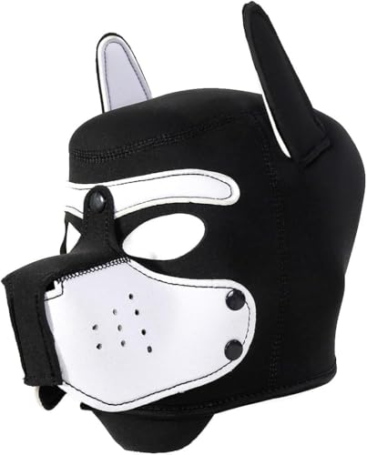Heavelove Kapuzenmaske für Erwachsene, abnehmbar, Cosplay, Vollgesicht, Welpen, Maske, Maulkorb für Menschen, Welpen, Spielhaube, Weiß Heavelove Kapuzenmaske für Erwachsene, abnehmbar, Cosplay, Vollgesicht, Welpen, Maske, Maulkorb für Menschen, Welpen, Spielhaube, Weiß von Heavelove