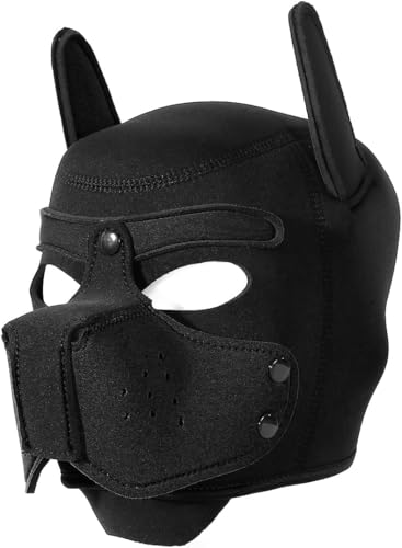 Kapuzenmaske für Erwachsene, abnehmbar, Cosplay, Vollgesicht, Welpen, Maske, Maulkorb für Menschen, Welpen, Spielhaube, Schwarz Kapuzenmaske für Erwachsene, abnehmbar, Cosplay, Vollgesicht, Welpen, Maske, Maulkorb für Menschen, Welpen, Spielhaube, Schwarz von Heavelove