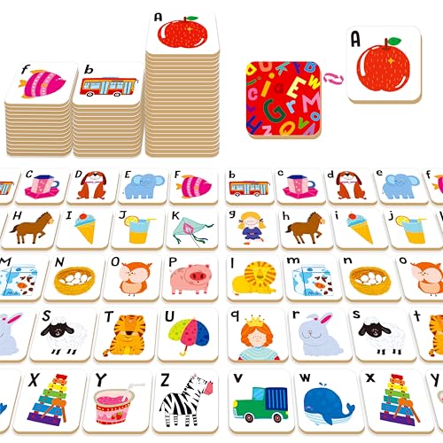 52-teiliges Alphabet-Memory-Spiel, 26 Paare von Groß- und Kleinbuchstaben, Lernspielzeug für Kleinkinder, Kindergarten, Kinder ab 3 Jahren 52-teiliges Alphabet-Memory-Spiel, 26 Paare von Groß- und Kleinbuchstaben, Lernspielzeug für Kleinkinder, Kindergarten, Kinder ab 3 Jahren von Hebayy