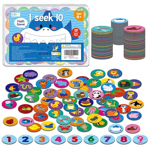 Mathe-Additions- und Subtraktions-Spiele, 120 runde Karten, Zahlen-Lernspielzeug für Kindergarten, 1., 2. Klasse, Homeschooling & Unterricht Mathe-Additions- und Subtraktions-Spiele, 120 runde Karten, Zahlen-Lernspielzeug für Kindergarten, 1., 2. Klasse, Homeschooling & Unterricht von Hebayy
