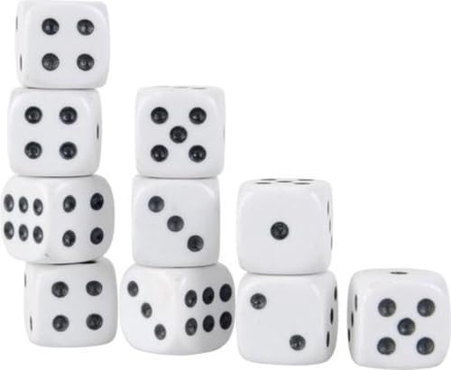 10-teilige Weiße Würfel - Yahtzee, Brettspiel und mehr! Würfelspiele für gemütliche Abende! - Spiel von Heble von Heble