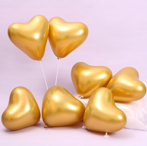 12 Luftballons Chrom - Herz Luftballons - Gold - 30cm - ab Heble 12 Luftballons Chrom - Herz Luftballons - Gold - 30cm - ab Heble von Heble