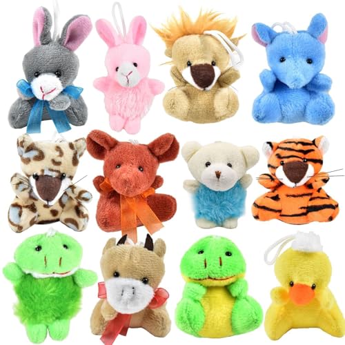 Hebterrka 12er Pack Kleine Plüschtiere für Kinder Mini Plüsch Schlüsselanhänger, Weihnachts- und Geburtstagsgeschenke, Party Mitgebsel, Goodie Bag Füller Hebterrka 12er Pack Kleine Plüschtiere für Kinder Mini Plüsch Schlüsselanhänger, Weihnachts- und Geburtstagsgeschenke, Party Mitgebsel, Goodie Bag Füller von Hebterrka