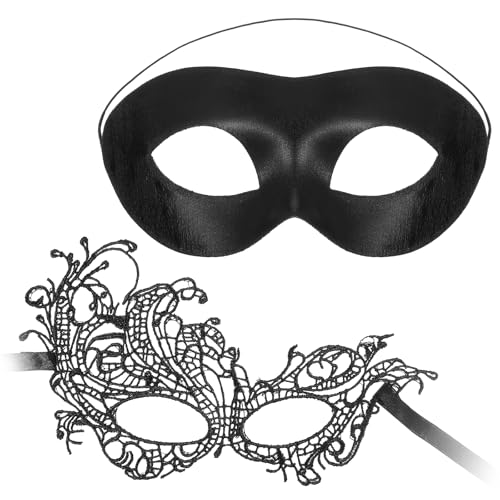 Heclia Venezianische Maske Paare Maskerade Maske 2 Stück Herren Damen Masquerade Mask Halloween Karneval Maskenball Glänzend Venedig Maskes Spitze Masken Set für Maskeradepartys Kostüm Zubehör Heclia Venezianische Maske Paare Maskerade Maske 2 Stück Herren Damen Masquerade Mask Halloween Karneval Maskenball Glänzend Venedig Maskes Spitze Masken Set für Maskeradepartys Kostüm Zubehör von Heclia