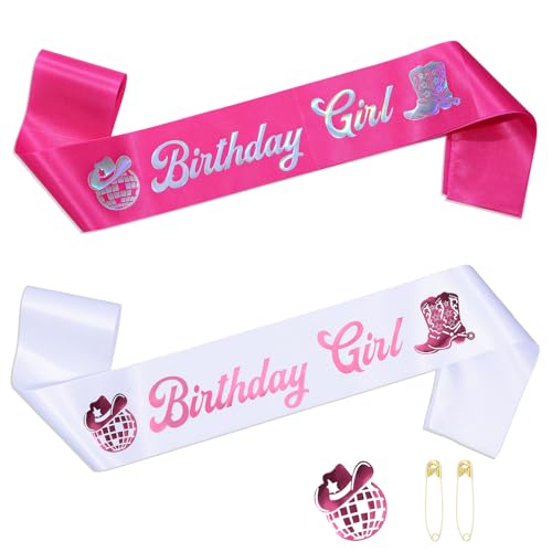 Heclia Geburtstagsschärpe für Frauen, Disco Cowgirl Happy Birthday Schärpe mit schillernder Folie, Westernkuh, Party-Dekorationen, Junggesellinnenabschied, Schärpen für süße 16, 18., 21., 30., 40., 50 Heclia Geburtstagsschärpe für Frauen, Disco Cowgirl Happy Birthday Schärpe mit schillernder Folie, Westernkuh, Party-Dekorationen, Junggesellinnenabschied, Schärpen für süße 16, 18., 21., 30., 40., 50 von Heclia
