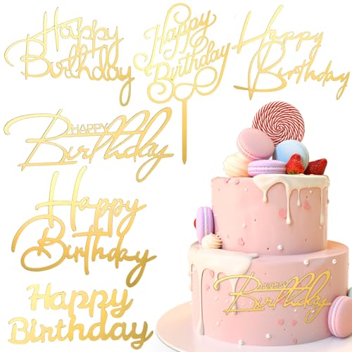 Heclia Tortenaufsatz "Happy Birthday", verschiedene Schriftarten, Spiegel, Acryl, Glitzer-Kucheneinsätze für Erwachsene und Kinder, Feiern, Geburtstag, Party, Cupcake-Kuchen, Feier-Schild, Charm, 6 Heclia Tortenaufsatz "Happy Birthday", verschiedene Schriftarten, Spiegel, Acryl, Glitzer-Kucheneinsätze für Erwachsene und Kinder, Feiern, Geburtstag, Party, Cupcake-Kuchen, Feier-Schild, Charm, 6 von Heclia