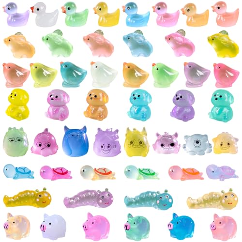 Hedmedum 52 Pcs Mini-Tier, leuchtende Kunstharz-Ente, Miniaturfigur, klein Turtles, Ente, Elefant, Schwein, Maus, Monster, Huhn, Raupe, für Garten Landschaft Ornament DIY Craft Dekorationen Hedmedum 52 Pcs Mini-Tier, leuchtende Kunstharz-Ente, Miniaturfigur, klein Turtles, Ente, Elefant, Schwein, Maus, Monster, Huhn, Raupe, für Garten Landschaft Ornament DIY Craft Dekorationen von Hedmedum