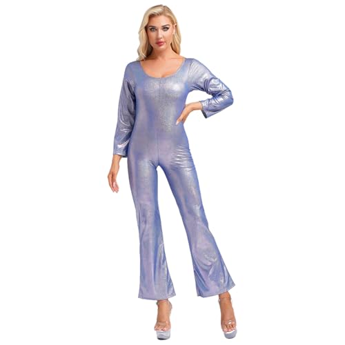 Hedmy 70er Jahre Disco Outfit Damen Bodysuit Glitzernde Tanz Jumpsuit Fasching Karneval Kostüm Disco Party Clubwear Königsblau M Hedmy 70er Jahre Disco Outfit Damen Bodysuit Glitzernde Tanz Jumpsuit Fasching Karneval Kostüm Disco Party Clubwear Königsblau M von Hedmy