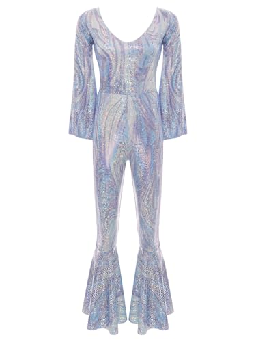 Hedmy 70er Jahre Disco Outfit Damen Schlagerparty Outfit Bodysuit Fasching Karneval Kostüm Disco Party Tanz Outfit für Bühnenauftritt Silber XXL Hedmy 70er Jahre Disco Outfit Damen Schlagerparty Outfit Bodysuit Fasching Karneval Kostüm Disco Party Tanz Outfit für Bühnenauftritt Silber XXL von Hedmy