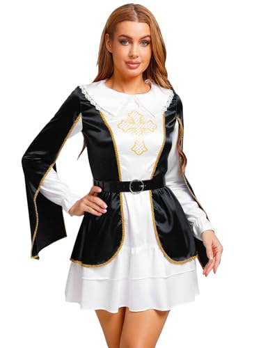 Hedmy Damen Kostüm Musketier Karneval Halloween Mittelalter Schwertkämpfer Cosplay Kleidung Faschingskostüm Schwarz XXL Hedmy Damen Kostüm Musketier Karneval Halloween Mittelalter Schwertkämpfer Cosplay Kleidung Faschingskostüm Schwarz XXL von Hedmy