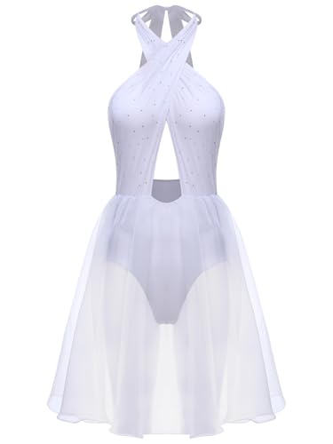 Hedmy Damen Monroe Kleid Karneval Fasching Filmstar Kostüm Neckholder Glitzer Party Tanzkleid Tutu Rock Weiß 3XL Hedmy Damen Monroe Kleid Karneval Fasching Filmstar Kostüm Neckholder Glitzer Party Tanzkleid Tutu Rock Weiß 3XL von Hedmy