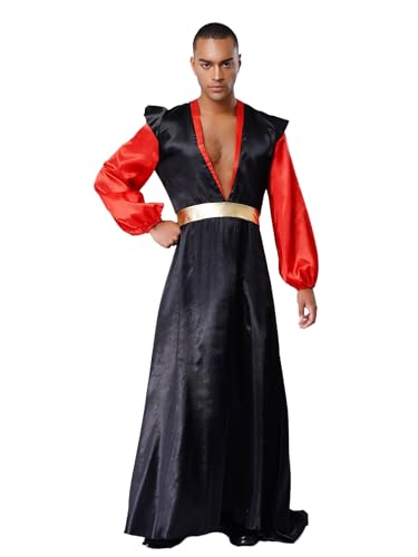 Hedmy Herren Arabisches Kostüm Orient Märchen Prinz Bösewicht Cosplay Verkleidung Karneval Halloween Kostüm Schwarz XL Hedmy Herren Arabisches Kostüm Orient Märchen Prinz Bösewicht Cosplay Verkleidung Karneval Halloween Kostüm Schwarz XL von Hedmy
