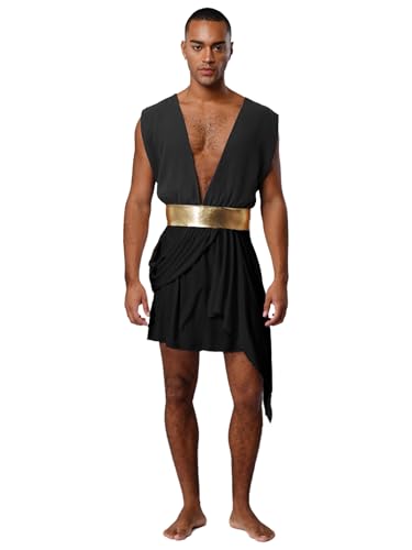 Hedmy Herren Kostüm Römisches Gladiator Outfit Klit Grieche Gott Kostüm Alter Grieche Kleidung Für Faschnacht Halloween Party von Hedmy