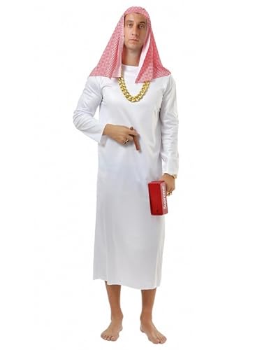 Hedmy Herren Scheich Kostüm Araber Kostüm Arabisches Weißes Gewand Mit Kopftuch Sultan Robe Turban Faschingskostüme Plaid S Hedmy Herren Scheich Kostüm Araber Kostüm Arabisches Weißes Gewand Mit Kopftuch Sultan Robe Turban Faschingskostüme Plaid S von Hedmy