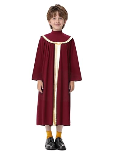 Hedmy Kinder Jungen Chor Robe Glänzend Klerus Taufe Richter Robe Bestätigung Kostüm Burgundy 110-116 Hedmy Kinder Jungen Chor Robe Glänzend Klerus Taufe Richter Robe Bestätigung Kostüm Burgundy 110-116 von Hedmy