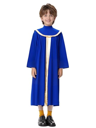 Hedmy Kinder Jungen Chor Robe Glänzend Klerus Taufe Richter Robe Bestätigung Kostüm Königsblau 134-140 Hedmy Kinder Jungen Chor Robe Glänzend Klerus Taufe Richter Robe Bestätigung Kostüm Königsblau 134-140 von Hedmy