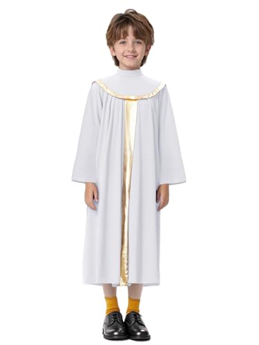 Hedmy Kinder Jungen Chor Robe Glänzend Klerus Taufe Richter Robe Bestätigung Kostüm Weiß 110-116 Hedmy Kinder Jungen Chor Robe Glänzend Klerus Taufe Richter Robe Bestätigung Kostüm Weiß 110-116 von Hedmy