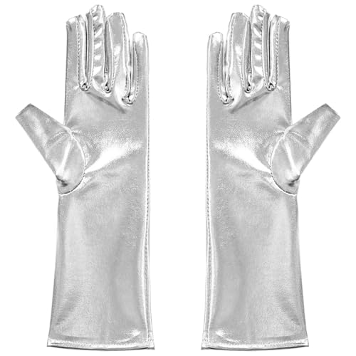 Hedmy Metallische Handschuhe Mädchen Glitzerhandschuh Bühnenhandschuhe für Mottoparty Karneval Party Tanzkleidung Silber 3-10 Jahre Hedmy Metallische Handschuhe Mädchen Glitzerhandschuh Bühnenhandschuhe für Mottoparty Karneval Party Tanzkleidung Silber 3-10 Jahre von Hedmy