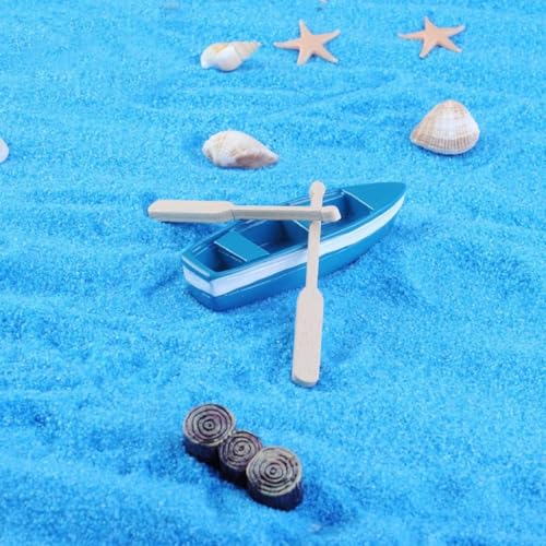 Mini-Ruderboot, Mini-Holzboot mit Rudern für Feengarten, Kits für DIY Feengarten, Puppenhausdekoration, Miniatur-Puppenhausboot mit Rudern, Kanu-Modell-Figuren, 1 Sets von Hehglng