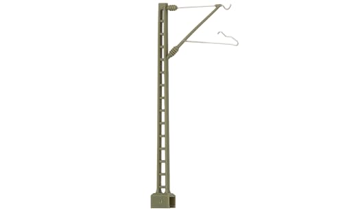 Heico HC8038 Gitter-Oberleitungsmasten, Farbe Resedagrün, 10er-Packung, Modelleisenbahnzubehör – Strom und Steuerung von Heico