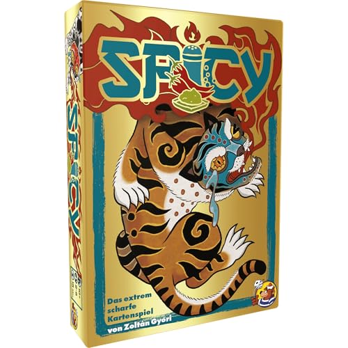HeidelBär Games Spicy - Bluff Kartenspiel mit goldfarbenen Kartenrückseiten - Gesellschaftsspiel mit edler Spieleschachtel in schickem Metallic-Gold - Deutsch - 2-6 Spieler - Ab 10 Jahren von HeidelBär Games