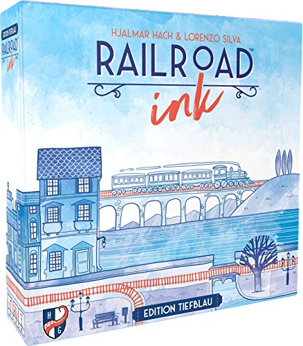 Railroad Ink: Edition Tiefblau - Horrible Guild - Deutsch - Würfelspiel für 1-6 Personen ab 8 Jahren, Blau von Heidelberger Spieleverlag