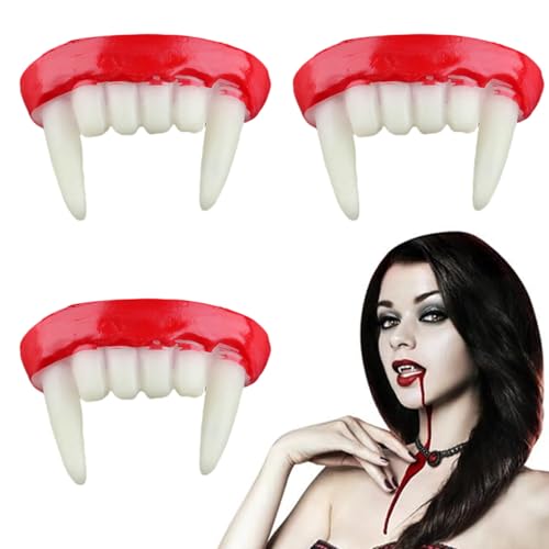 3pcs Vampire Zähne, Kunststoff weiße Vampirzähne Dress Up Kostümzellen Halloween Cosplay Party Gefälligkeiten für Vorräte Masquerade 3pcs Vampire Zähne, Kunststoff weiße Vampirzähne Dress Up Kostümzellen Halloween Cosplay Party Gefälligkeiten für Vorräte Masquerade von Heidouse
