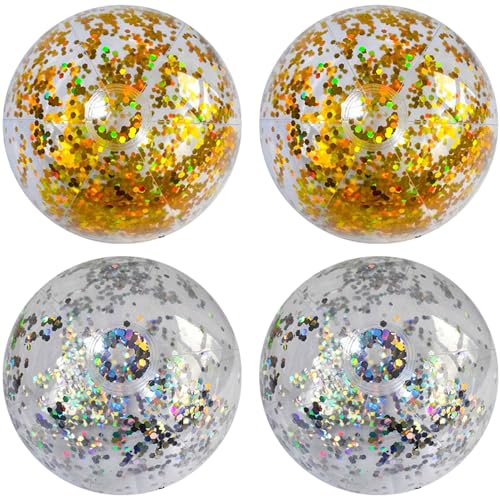 4pcs Strandball, 15, 8 Zoll PVC PVC aufblasbarer Strandball mit Pailletten, lustig und farbenfroh für Schwimmbäder, Partys, Hofwasserspiele 4pcs Strandball, 15, 8 Zoll PVC PVC aufblasbarer Strandball mit Pailletten, lustig und farbenfroh für Schwimmbäder, Partys, Hofwasserspiele von Heidouse