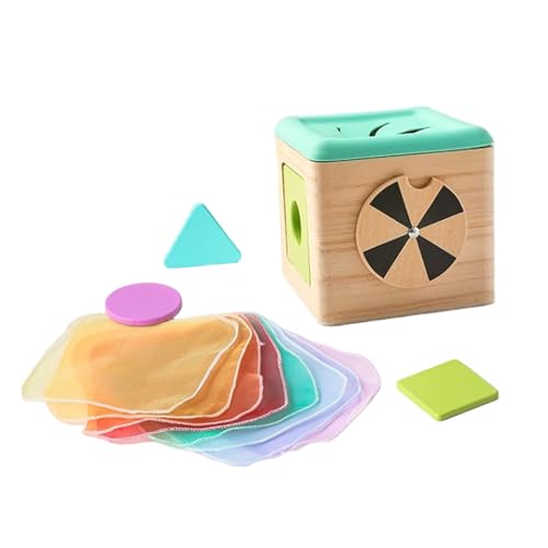 Baby Tissue Box Spielzeug, pädagogisches sensorisches Spielzeug für Babys mit Seidenschal und Blöcken, Holzgewebeschachtel mit Spiegel für Kleinkinder -Jungen Jungen Girl Geschenke Baby Tissue Box Spielzeug, pädagogisches sensorisches Spielzeug für Babys mit Seidenschal und Blöcken, Holzgewebeschachtel mit Spiegel für Kleinkinder -Jungen Jungen Girl Geschenke von Heidouse
