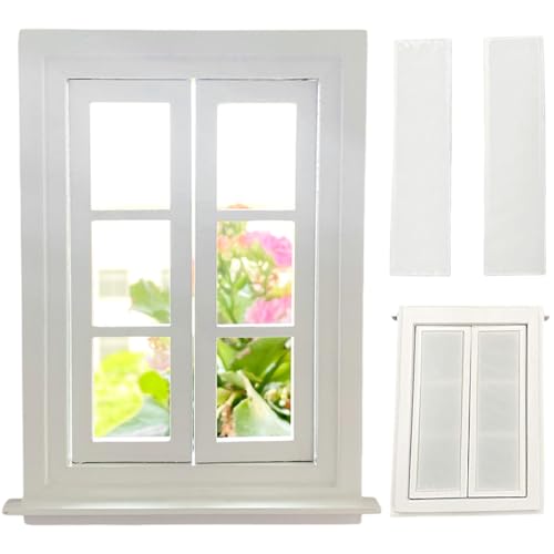 Dollhouse -Fenster, 1:12 Doppel -Tür -Puppenhausmöbel mit Schalen mit Scheiben, ideal für DIY, Landschaft, Zuhause Dollhouse -Fenster, 1:12 Doppel -Tür -Puppenhausmöbel mit Schalen mit Scheiben, ideal für DIY, Landschaft, Zuhause von Heidouse