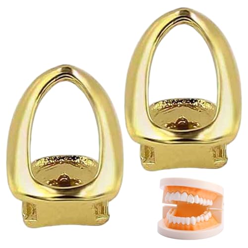 Goldene Zahnkappe 2pcs Kupfer helle Farbe luxuriöser Zahnschmuck Verbesserung Lächeln Grills für Partys Tänze Kostüm fröhliche Anlässe Goldene Zahnkappe 2pcs Kupfer helle Farbe luxuriöser Zahnschmuck Verbesserung Lächeln Grills für Partys Tänze Kostüm fröhliche Anlässe von Heidouse