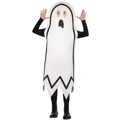 Halloween Ghost Kostüm, weißes Ghost Tabard Outfit Halloween Kostüme komfortable Cosplay -Requisiten für die Spielbühne Performance, s Kinder Halloween Ghost Kostüm, weißes Ghost Tabard Outfit Halloween Kostüme komfortable Cosplay -Requisiten für die Spielbühne Performance, s Kinder von Heidouse