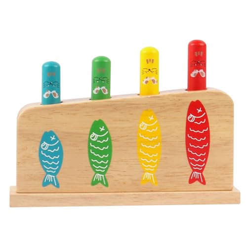 Heidouse 1 Set Baby Pop-up-Spielzeug mehrfarbiges Holz-Pop-up-Spielzeug mit 4 Katzenmuster-Spielstab Bildungsmontessori Baby für Kinder Jungen Jungen Alter seit mehr als 3 Jahren, und Spie Heidouse 1 Set Baby Pop-up-Spielzeug mehrfarbiges Holz-Pop-up-Spielzeug mit 4 Katzenmuster-Spielstab Bildungsmontessori Baby für Kinder Jungen Jungen Alter seit mehr als 3 Jahren, und Spie von Heidouse