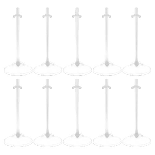Heidouse 10pcs Puppenständer 4x10 Zoll Clear Plastic Action Figure Ständer Spielzeugpuppenzubehör unterstützt Rahmen für Puppenaktionsabbildung Anzeige von Heidouse