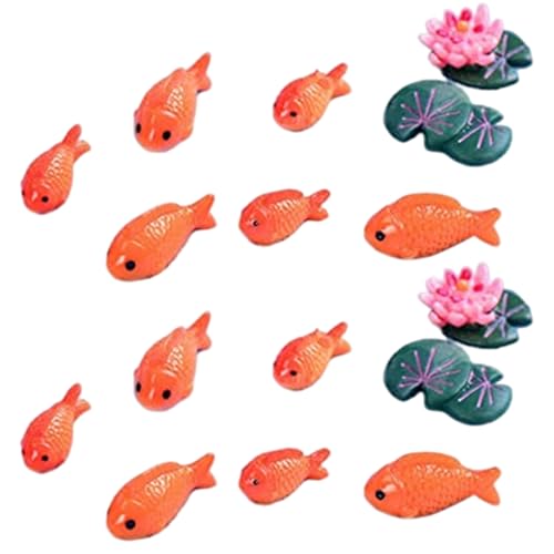 Heidouse 16 PCs/Set Little Fish, Teichdekor beinhaltet Fisch- und Lotusblumen und Blätter, süße Mini -Harz -Tiere für Innenräume, Außen Heidouse 16 PCs/Set Little Fish, Teichdekor beinhaltet Fisch- und Lotusblumen und Blätter, süße Mini -Harz -Tiere für Innenräume, Außen von Heidouse